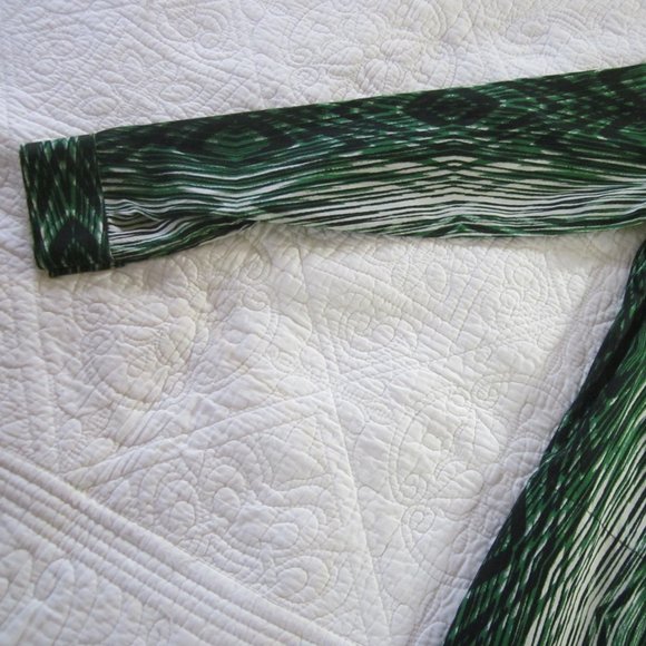 Derek Lam Design Nation Dress M Shirt Green Woodgrain Print NO BELT - Picture 6 of 9